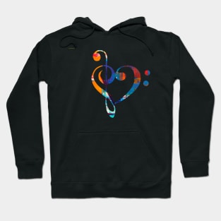 Treble Bass Clef Heart Art Hoodie